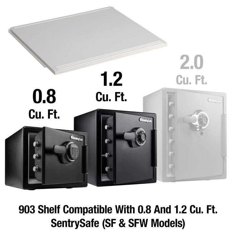 SentrySafe Shelf Insert for SFW082 and SFW123 Fireproof and Waterproof Safes, White Adjustable Safe Shelf Accessory for 0.8 and 1.2 Cubic Feet Safes, 903 - Image 5